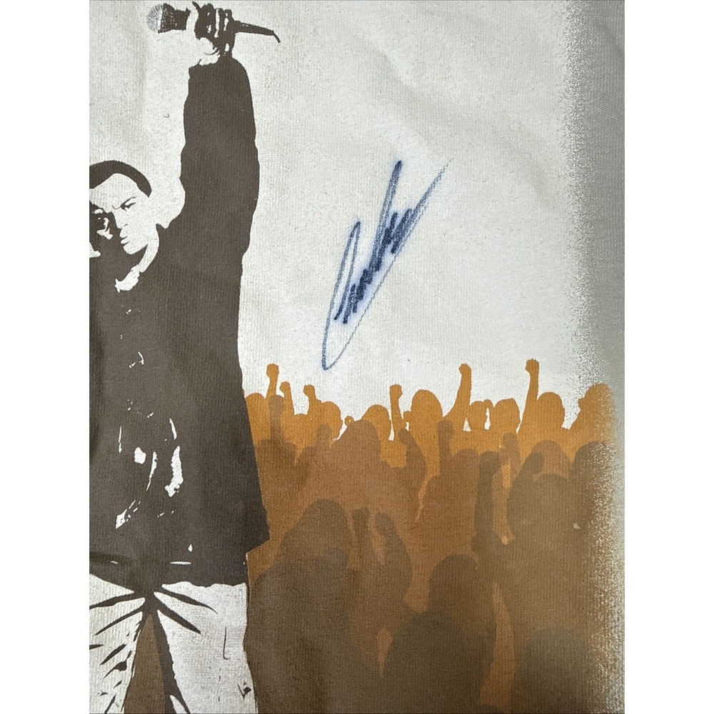Vintage Carlos Mencia Comedian Graphic T-Shirt Carlos President Y2K Signed Sz M - Picture 3 of 9